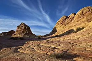 Crack Prints: Sandstone formations with clouds