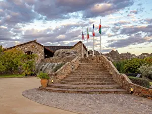 Stones Prints: Sandstone formations surround hotel entrance in Isalo Massif