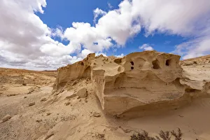Sandstone Gallery: Sandstone rock formation eroded by wind, Barranco de los Encantados