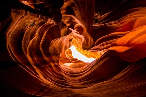 Sandstone sculpted walls, Upper Antelope Canyon, Arizona, United States of America