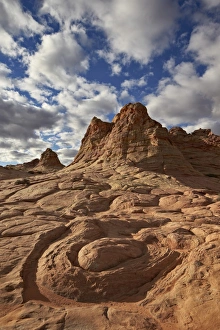 Hoodoo Prints: Sandstone swirl under clouds, Coyote Buttes Wilderness