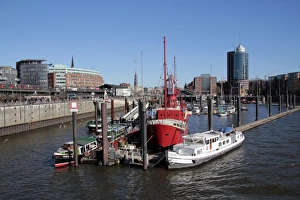 Dry Dock Prints: Sandtor Harbour, Hamburg, Germany, Europe