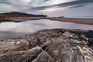 Sandwood Bay, with Am Buachaille sea stack in far distance, Sutherland, Scotland