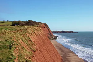Sea Cliffs Prints: Sandy Bay and Straight Point, Exmouth, Jurassic Coast, UNESCO World Heritage Site