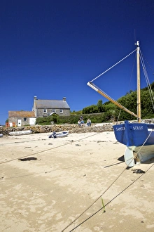 Scilly Isles Prints: Sandy beach at New Grimsby, island of Tresco, Isles of Scilly, England