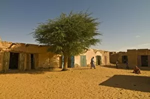 Sandy square at the UNESCO World Heritage Site of Chinguetti, medieval trading centre in northern Mauritania