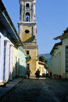 Hispanic Prints: Santa Ana church, town of Trinidad, UNESCO World Heritage Site, Sancti Spiritus region