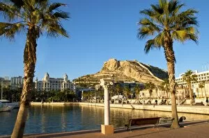 Images Dated 16th November 2008: Santa Barbara castle seen from the harbour, Alicante, Valencia province, Spain, Europe
