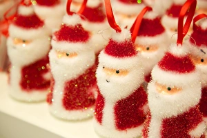 Uniformity Prints: Santa Claus Chritmas decoration, Sheffield, Yorkshire, England, United Kingdom, Europe