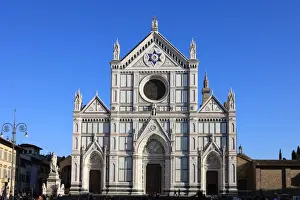 Decorated Prints: Santa Croce church, Florence, UNESCO World Heritage Site, Tuscany, Italy, Europe
