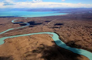 Unspoiled Nature Prints: Santa Cruz river and Lago Argentino, Argentine Patagonia, Argentina, South America