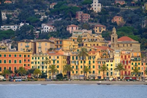 Genova Prints: Santa Margherita Ligure seen from the harbour, Genova (Genoa), Liguria, Italy, Europe