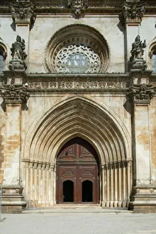 Entrances Prints: Santa Maria abbey door, Alcobaca, UNESCO World Heritage Site, Estremadura, Portugal