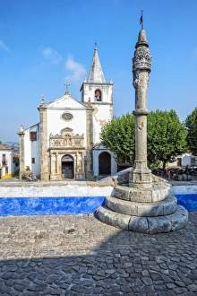 Santa Maria Prints: Santa Maria Church and Pillory, Obidos, Estremadura, Portugal, Europe