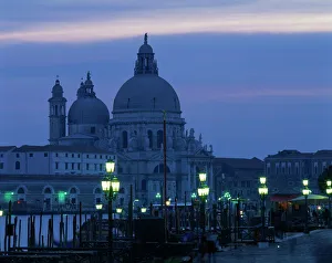 Veneto Prints: Santa Maria Della Salute at dusk in Venice