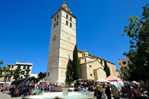 Inca Prints: Santa Maria la Major church, Inca, Majorca, Balearic Islands, Spain, Europe