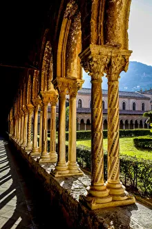 Lawns Prints: Santa Maria Nuova Cathedral cloister, Monreale, Sicily, Italy, Europe