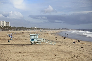 Lifeguard Tower Prints: Santa Monica, Los Angeles, California, United States of America, North America