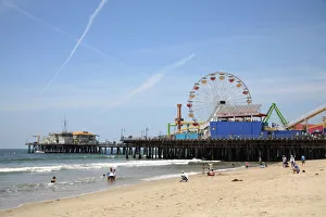 Santa Monica Prints: Santa Monica Pier, Santa Monica, Los Angeles, California, United States of America