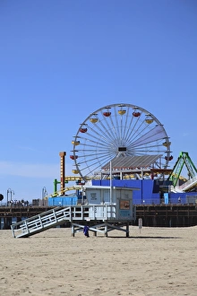 Ferris Wheel Prints: Santa Monica Pier, Santa Monica, Los Angeles, California, United States of America