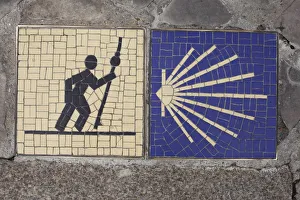 Details Prints: Santiago trail landmark, Chartres, Eure-et-Loir, France, Europe