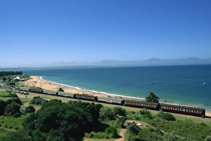 Santo Prints: Santos Beach and Santos express old train