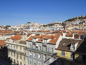 Moorish Prints: Sao Jorge Castle and city view, Lisbon, Portugal, Europe