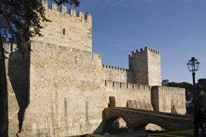 Fortified Walls Prints: Sao Jorge Castle, Lisbon, Portugal, Europe