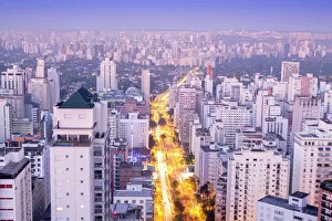 Traffic Collection: The Sao Paulo skyline from Jardins, Sao Paulo, Brazil, South America