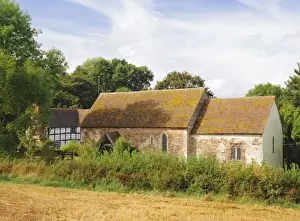 Worcestershire Prints: Sapey Old Church, St. Bartholomews dating from the 11th century, Lower Sapey
