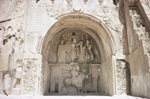 Rock Hewn Prints: Sassanid carvings showing Khasrow II