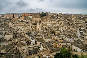 Foreground Prints: Sassi di Matera, UNESCO World Heritage Site, Basilicata, Italy, Europe