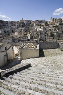 Images Dated 6th April 2008: The Sassi Quarter, UNESCO World Heritage Site, city of Matera, Basilicata