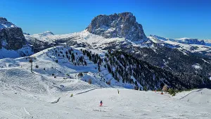 Skiing Prints: Sassolongo or Langkofelscharte, Canazei, Dolomites, Italy