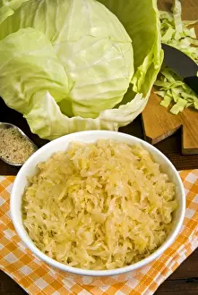 Knife Prints: Sauerkraut (sour cabbage), a traditional German dish, Germany, Europe