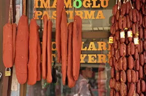 Images Dated 4th February 2008: Sausages and local pastrami, Kaysari, Anatolia, Turkey, Asia Minor, Eurasia