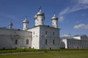 White Colour Prints: Saviour Cathedral, Yuriev Monastery, UNESCO World Heritage Site, Veliky Novgorod