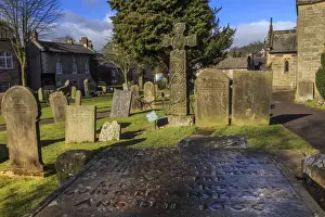 Grave Yard Prints: Saxon Cross and Plague victims table tomb (Catherine Mompesson)