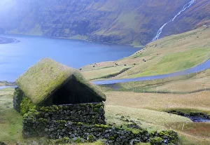 Cabin Prints: Saxun, Island of Streymoy, Faroe Islands, Denmark, North Atlantic