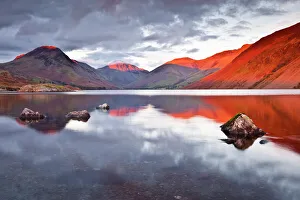 Landscapes Collection: The Scafell range across the reflective waters of Wast Water in the Lake District National Park