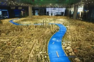 Images Dated 23rd January 2000: Scale plan of the Shanghai of the future, Shanghai Urban Planning and Expo 2010 Exhibition Hall