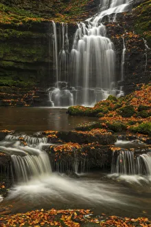 Scalebor Force waterfall in autumn, Yorkshire Dales National Park, North Yorkshire