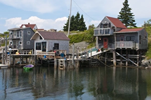 Scene around Blue Rocks in Lunenburg Harbour, Nova Scotia, Canada, North America