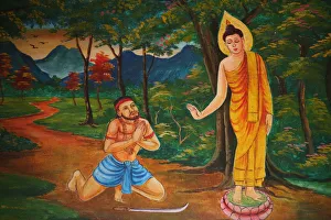 Laos Prints: Scene from the life of the Buddha, Vientiane, Laos, Indochina, Southeast Asia, Asia