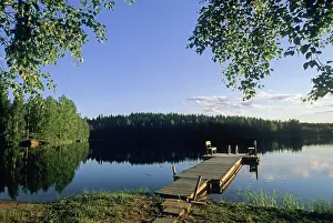 Finland Prints: Scenic pontoon at Viitakko resort in Tuusniemi near Kuopio in Northern Savonia