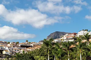 Tenerife Prints: Scenic view of a hillside town with white buildings