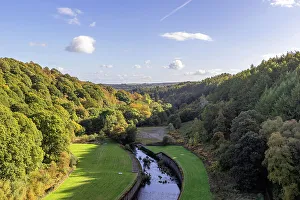 Fluffy Prints: Scenic view of a lush valley with a winding river