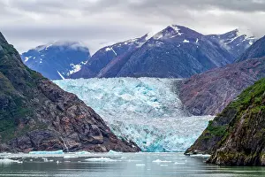 Cloudy Weather Prints: Scenic views of the south Sawyer Glacier in Tracy Arm-Fords Terror Wilderness area in Southeast Alaska