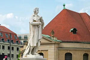 Mitte Prints: Schiller Monument at Gendarmenmarkt square, Mitte, Berlin, Germany, Europe