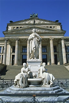 Schiller Monument Prints: The Schiller monument and Schauspielhaus on the Gendarmenmarkt